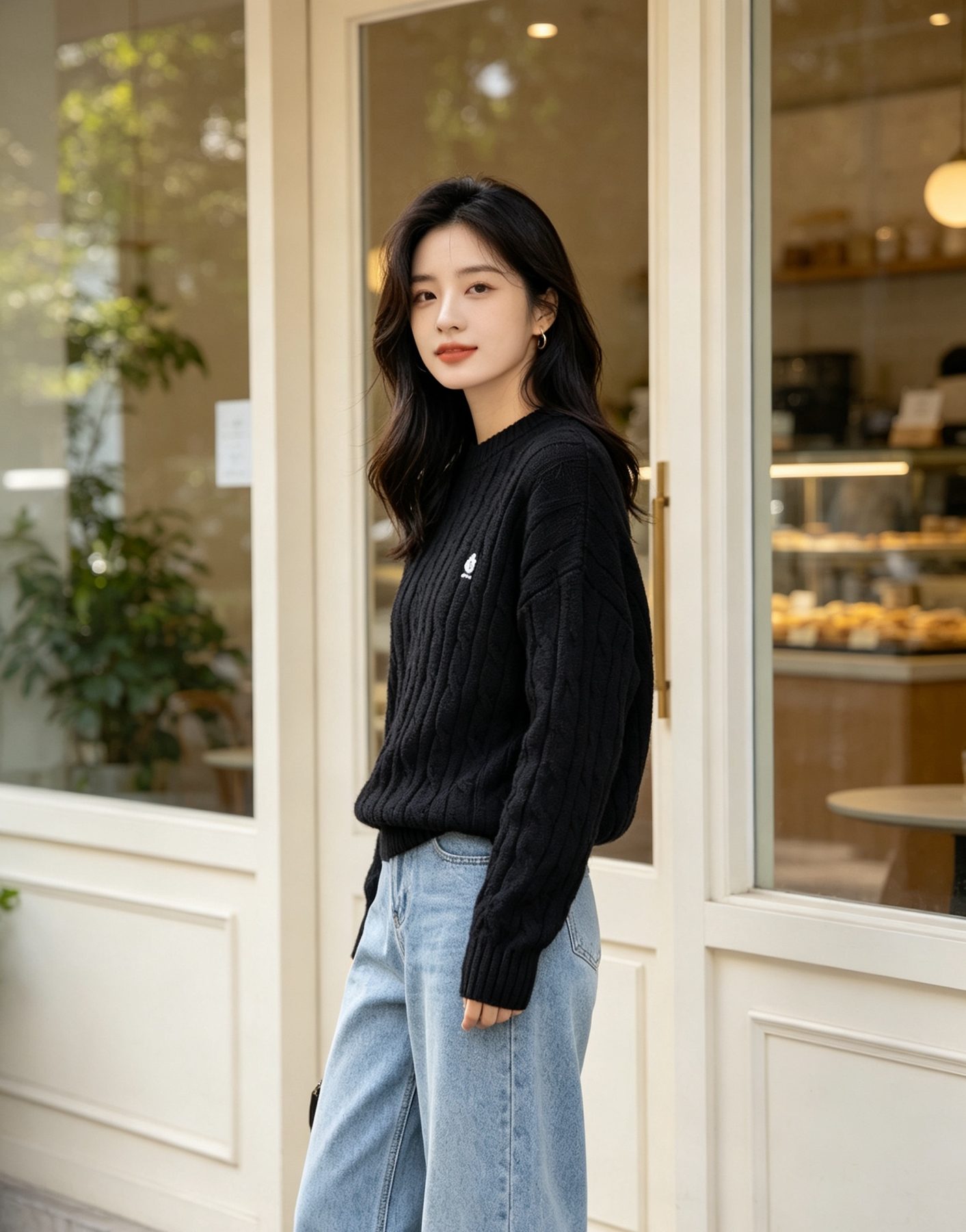Prada Resort Logo Cable Knit Crewneck Sweater