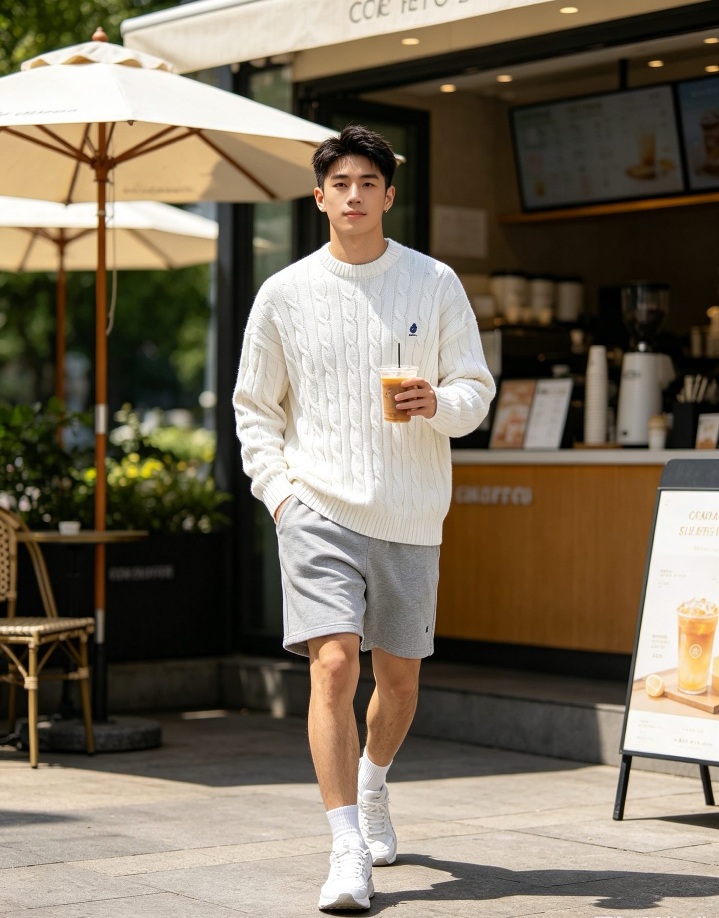 Prada Resort Logo Cable Knit Crewneck Sweater
