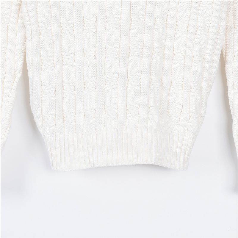 Prada Resort Logo Cable Knit Crewneck Sweater