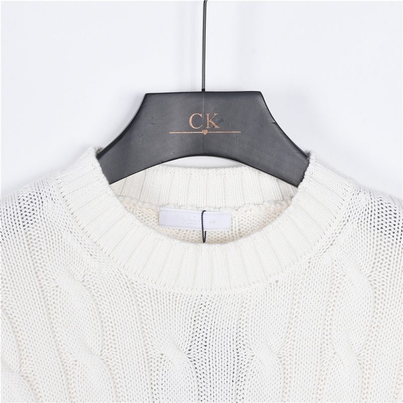 Prada Resort Logo Cable Knit Crewneck Sweater