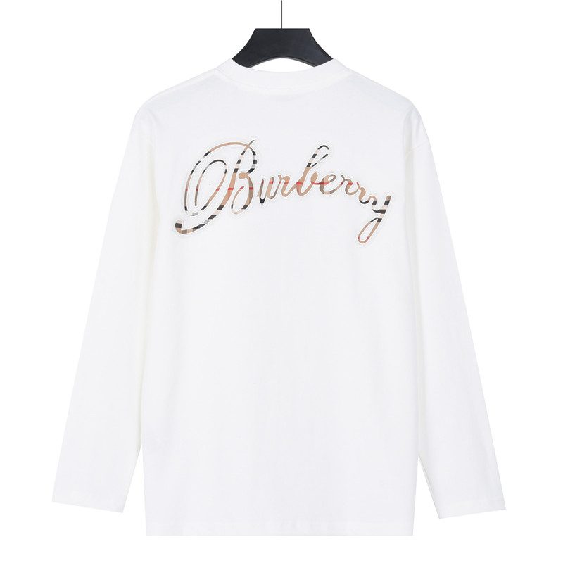 Burberry Embroidered Chest Check Patch Long Sleeve Top