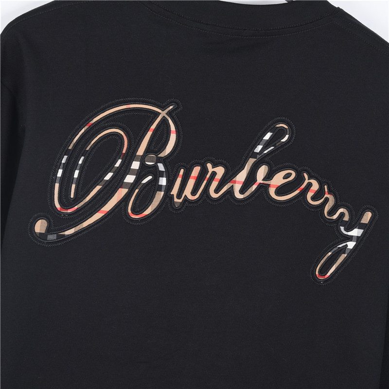 Burberry Embroidered Chest Check Patch Long Sleeve Top