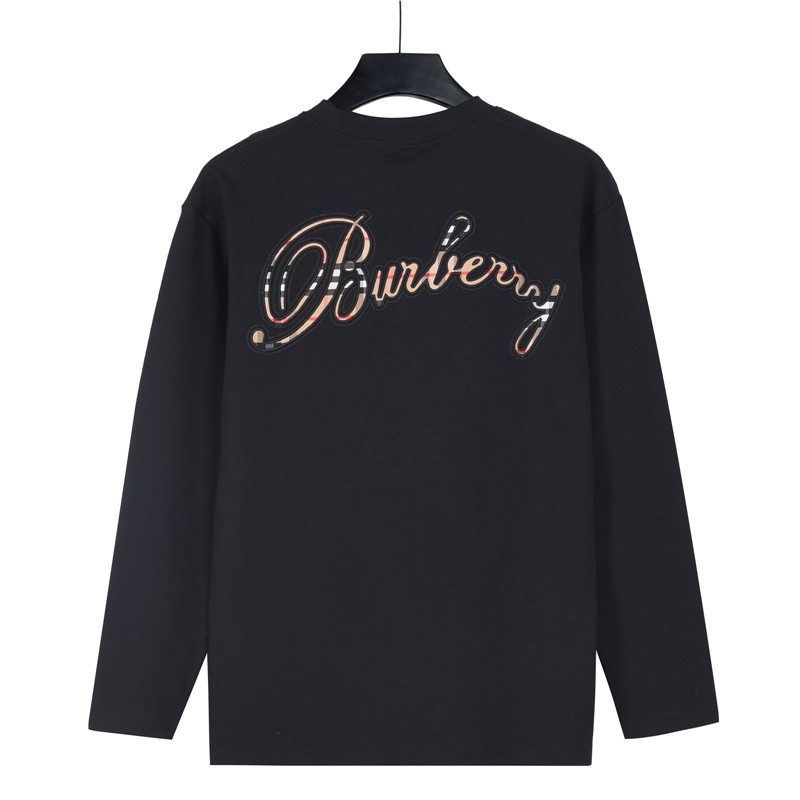 Burberry Embroidered Chest Check Patch Long Sleeve Top