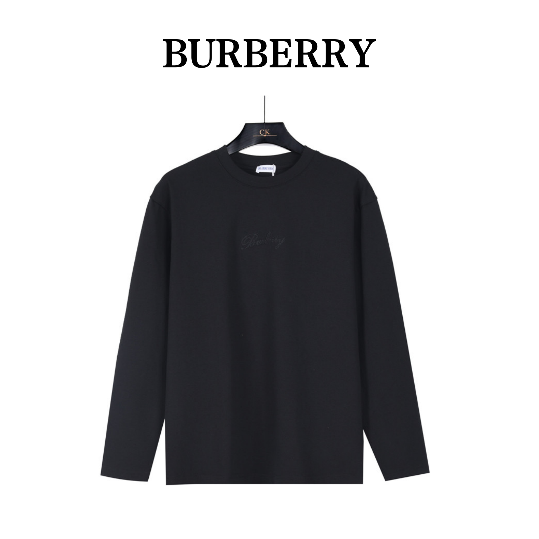 Burberry Embroidered Chest Check Patch Long Sleeve Top