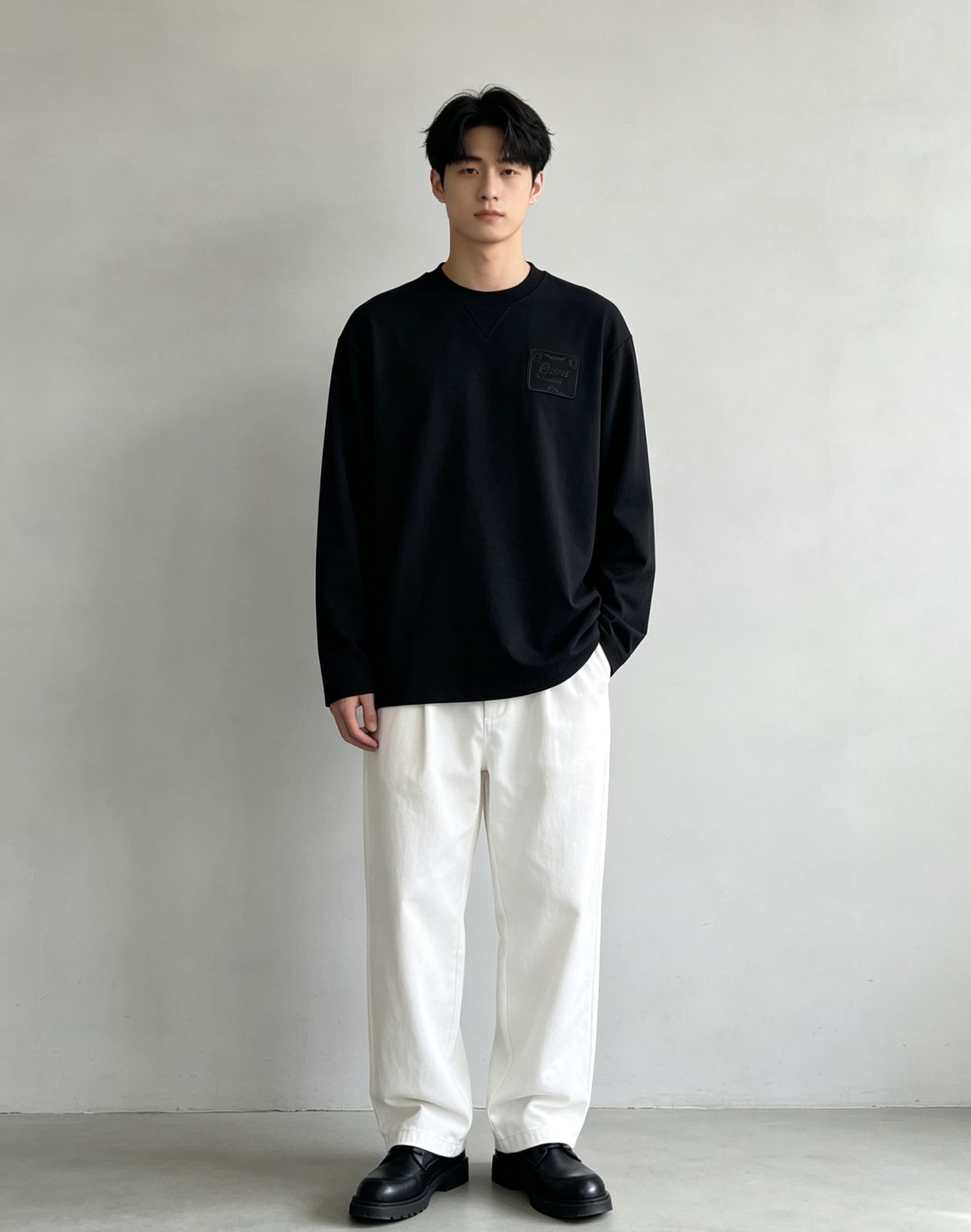 Gucci 26SS Embroidered Logo Plaque Long Sleeve Top