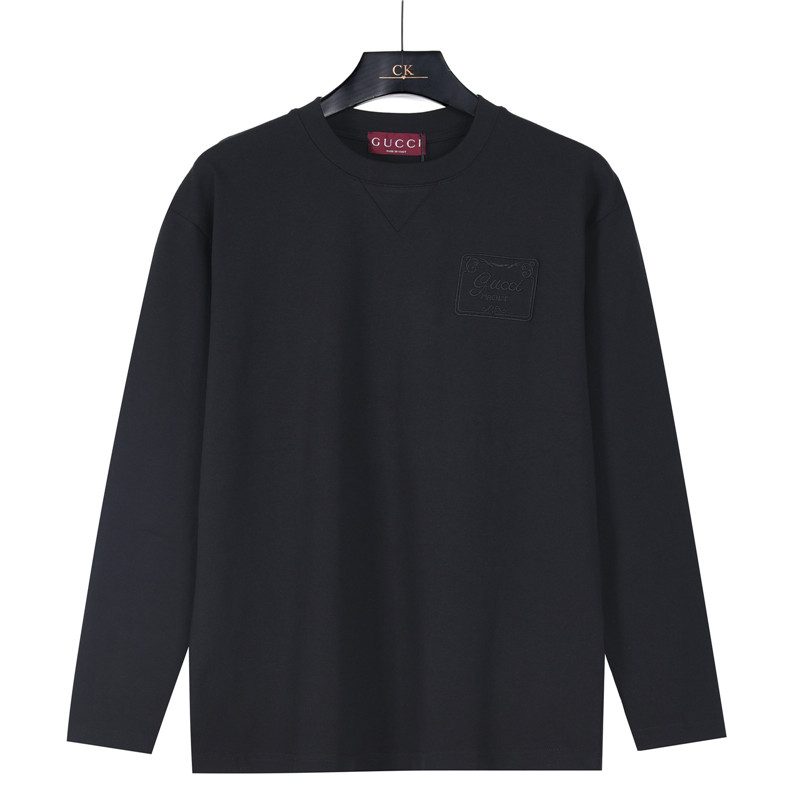 Gucci 26SS Embroidered Logo Plaque Long Sleeve Top