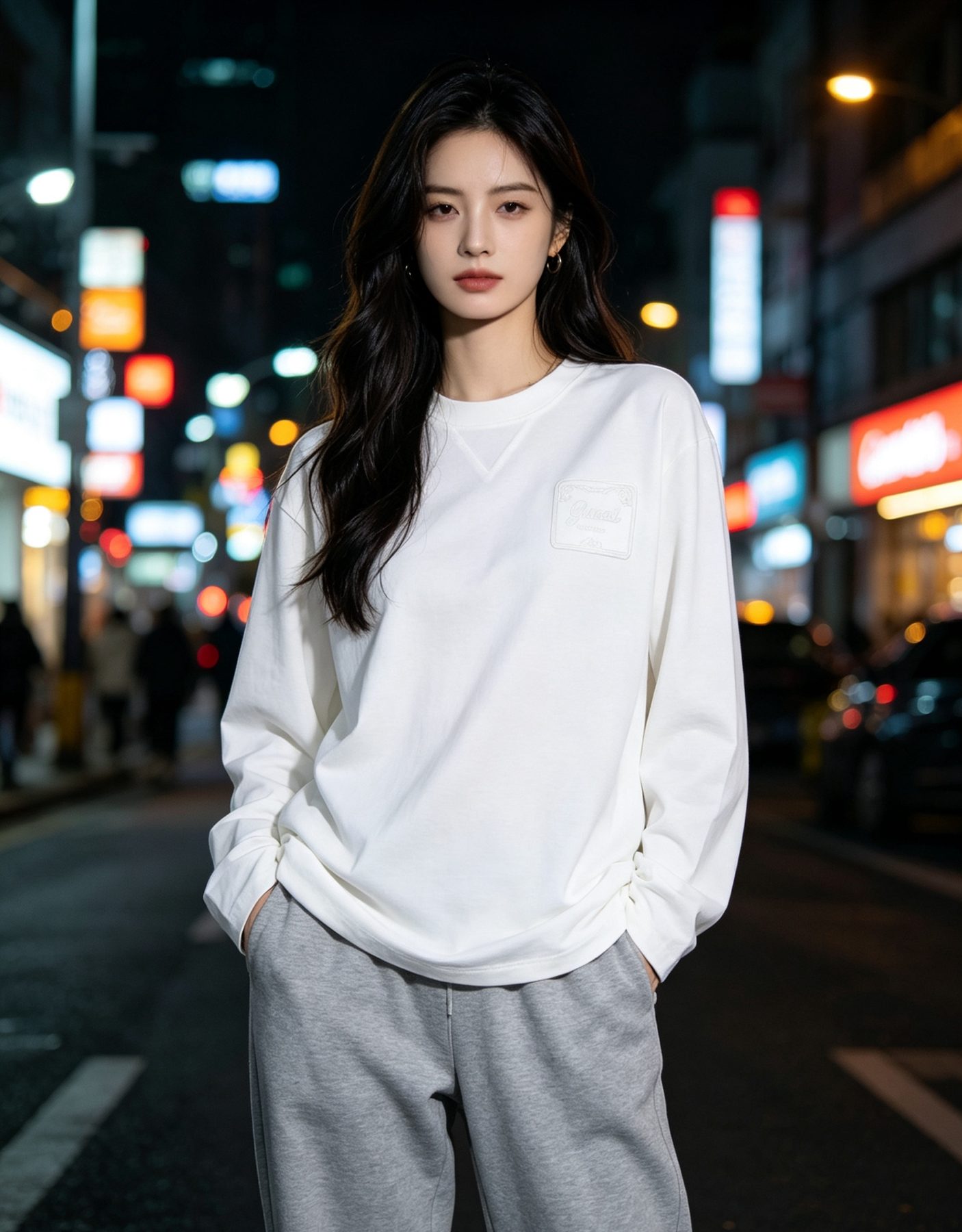 Gucci 26SS Embroidered Logo Plaque Long Sleeve Top