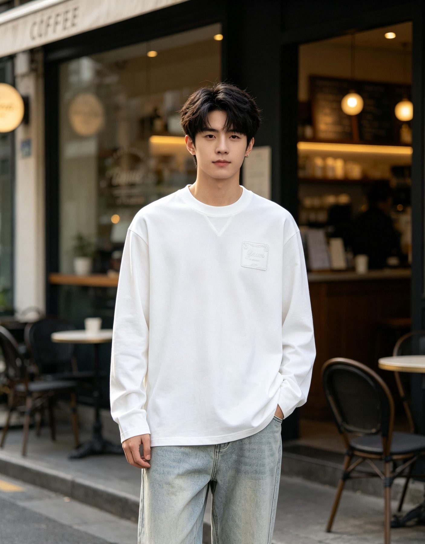 Gucci 26SS Embroidered Logo Plaque Long Sleeve Top