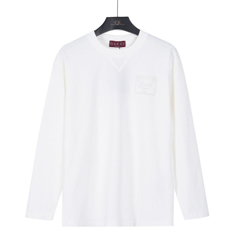 Gucci 26SS Embroidered Logo Plaque Long Sleeve Top