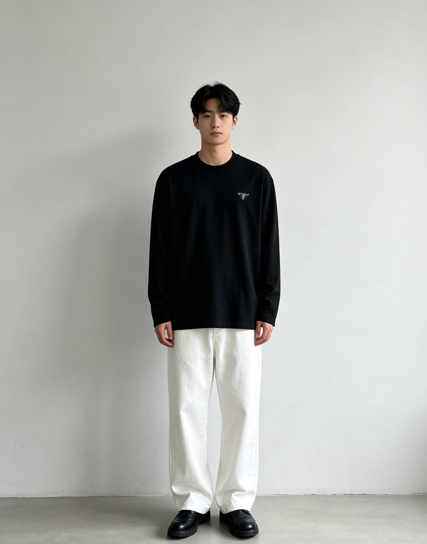 Prada Triangle Logo Long Sleeve Top