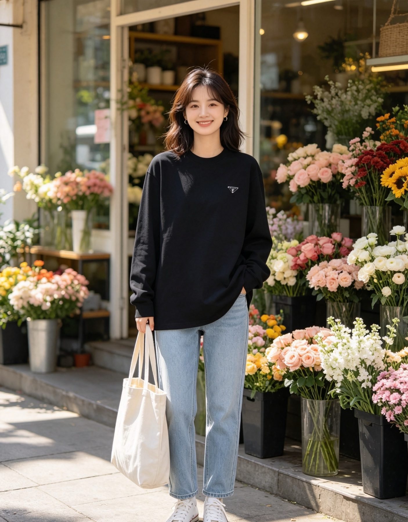 Prada Triangle Logo Long Sleeve Top