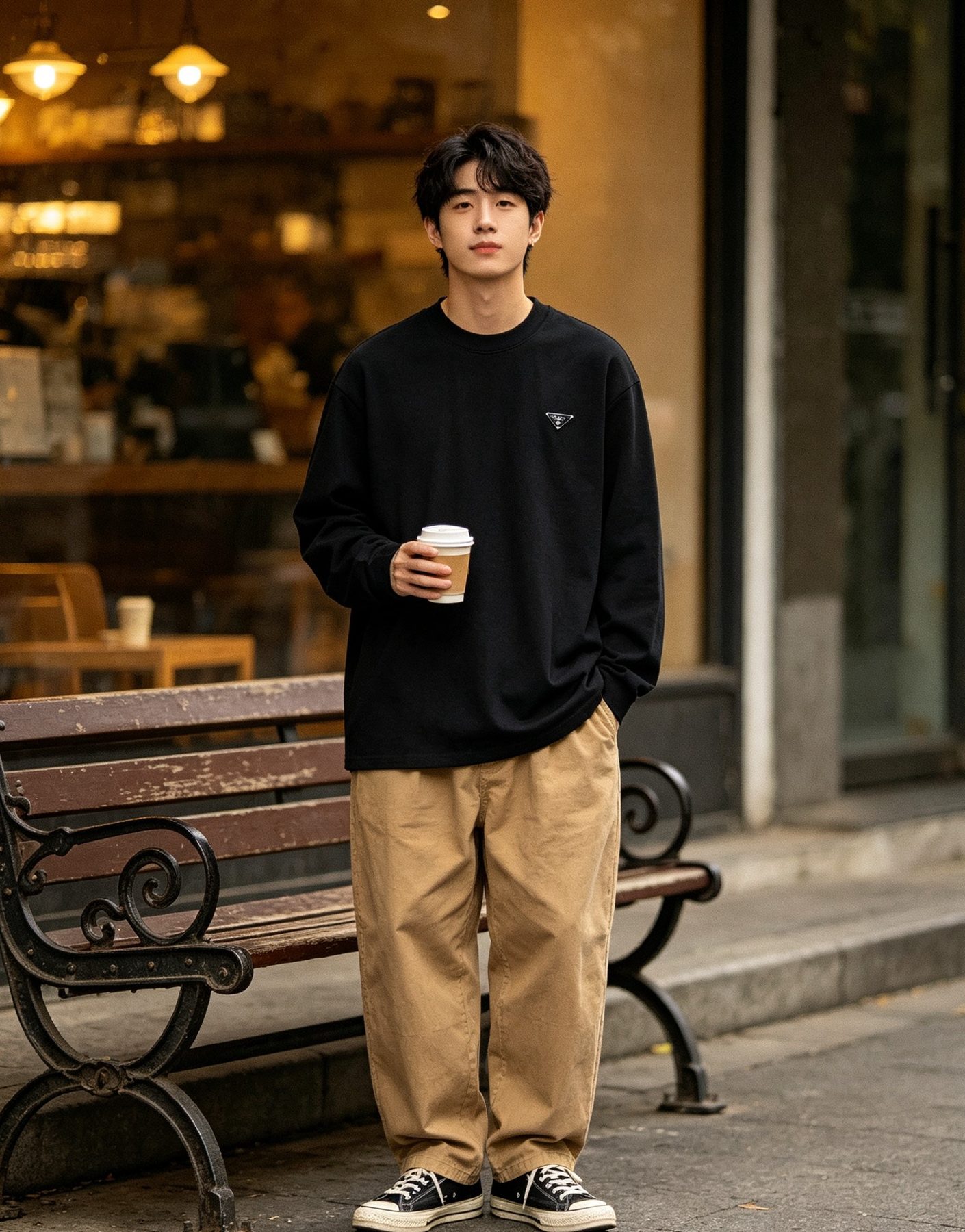 Prada Triangle Logo Long Sleeve Top