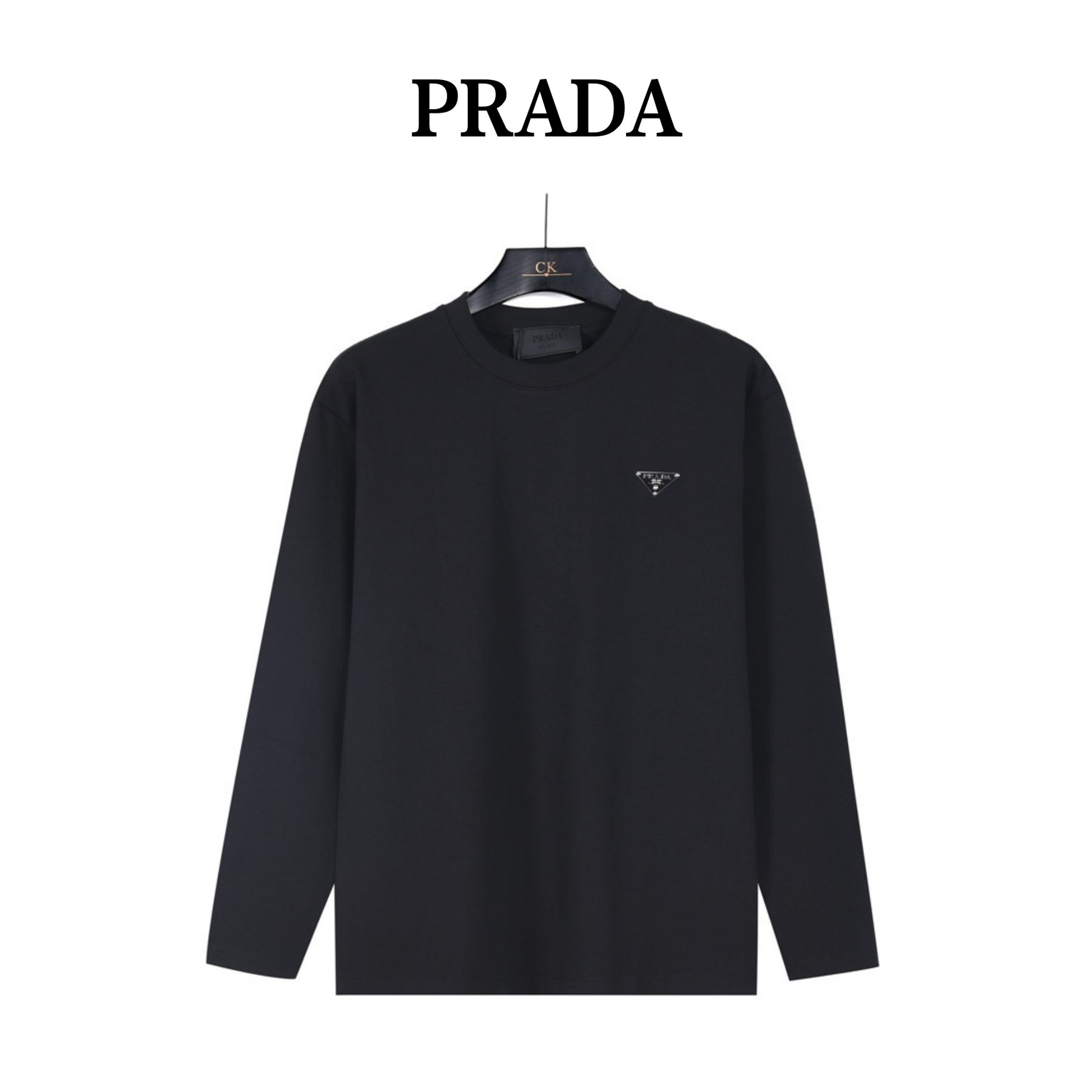 Prada Triangle Logo Long Sleeve Top