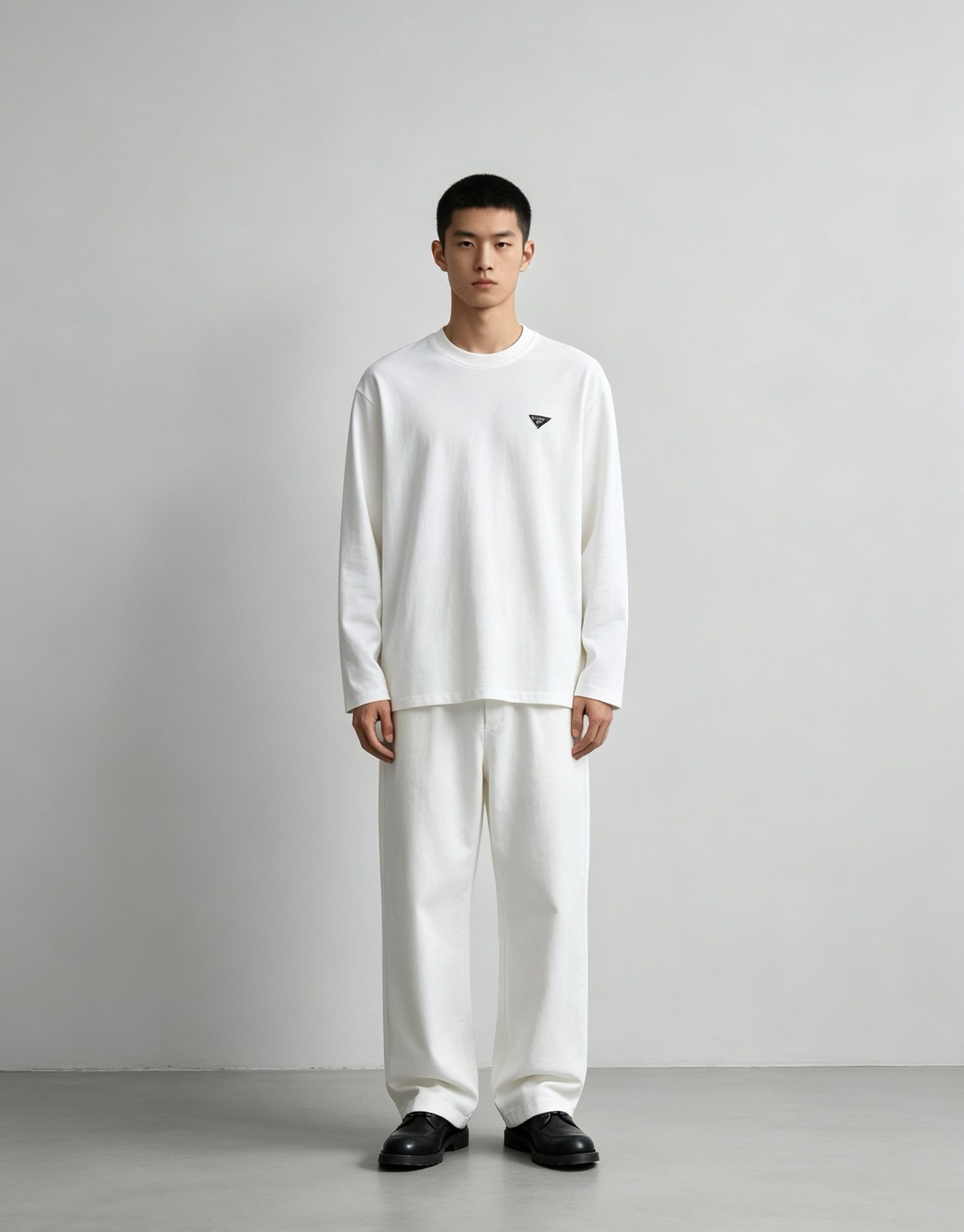 Prada Triangle Logo Long Sleeve Top