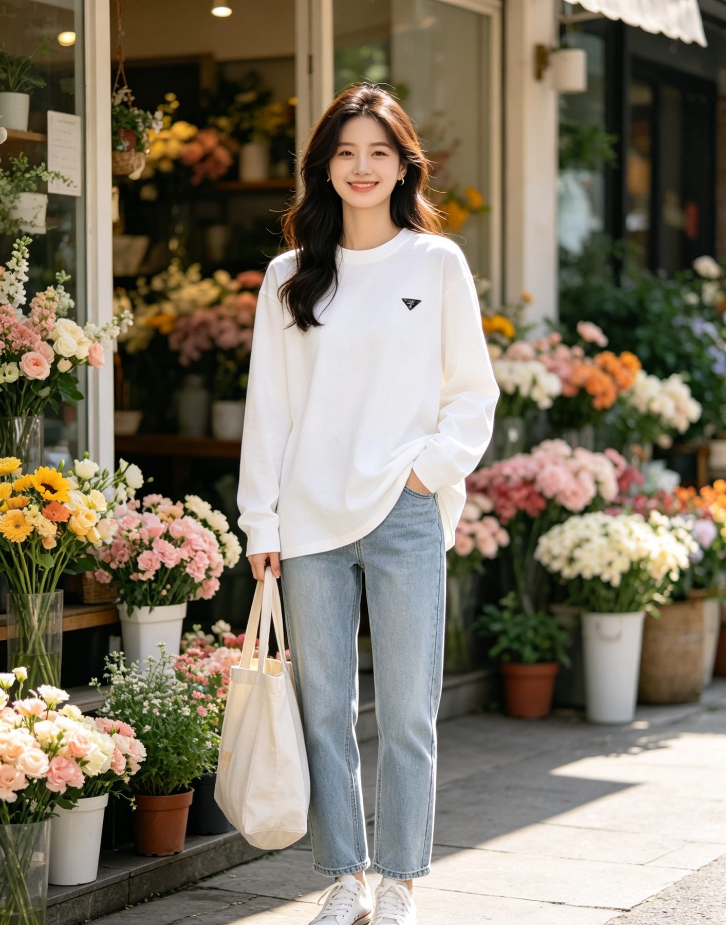 Prada Triangle Logo Long Sleeve Top