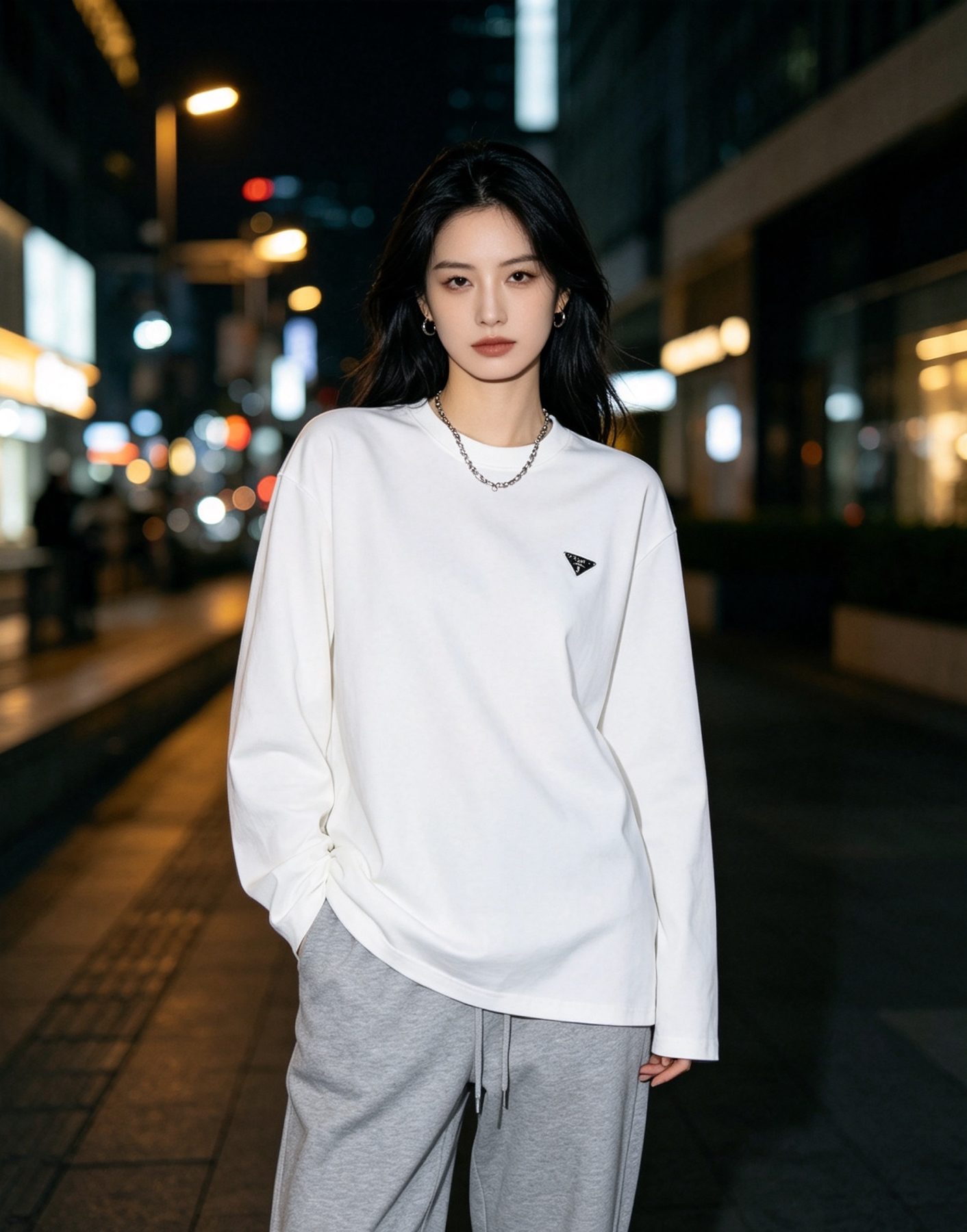 Prada Triangle Logo Long Sleeve Top