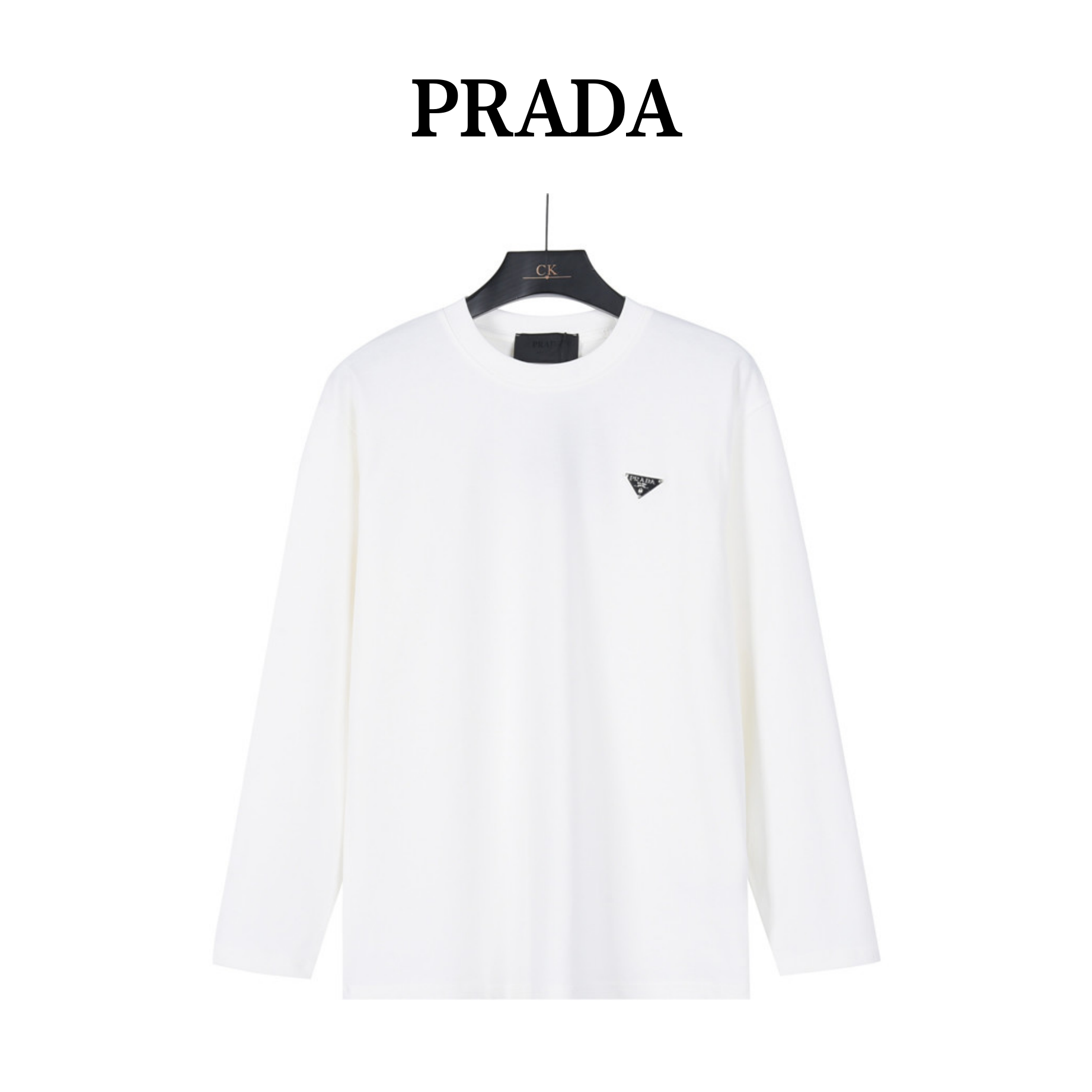 Prada Triangle Logo Long Sleeve Top
