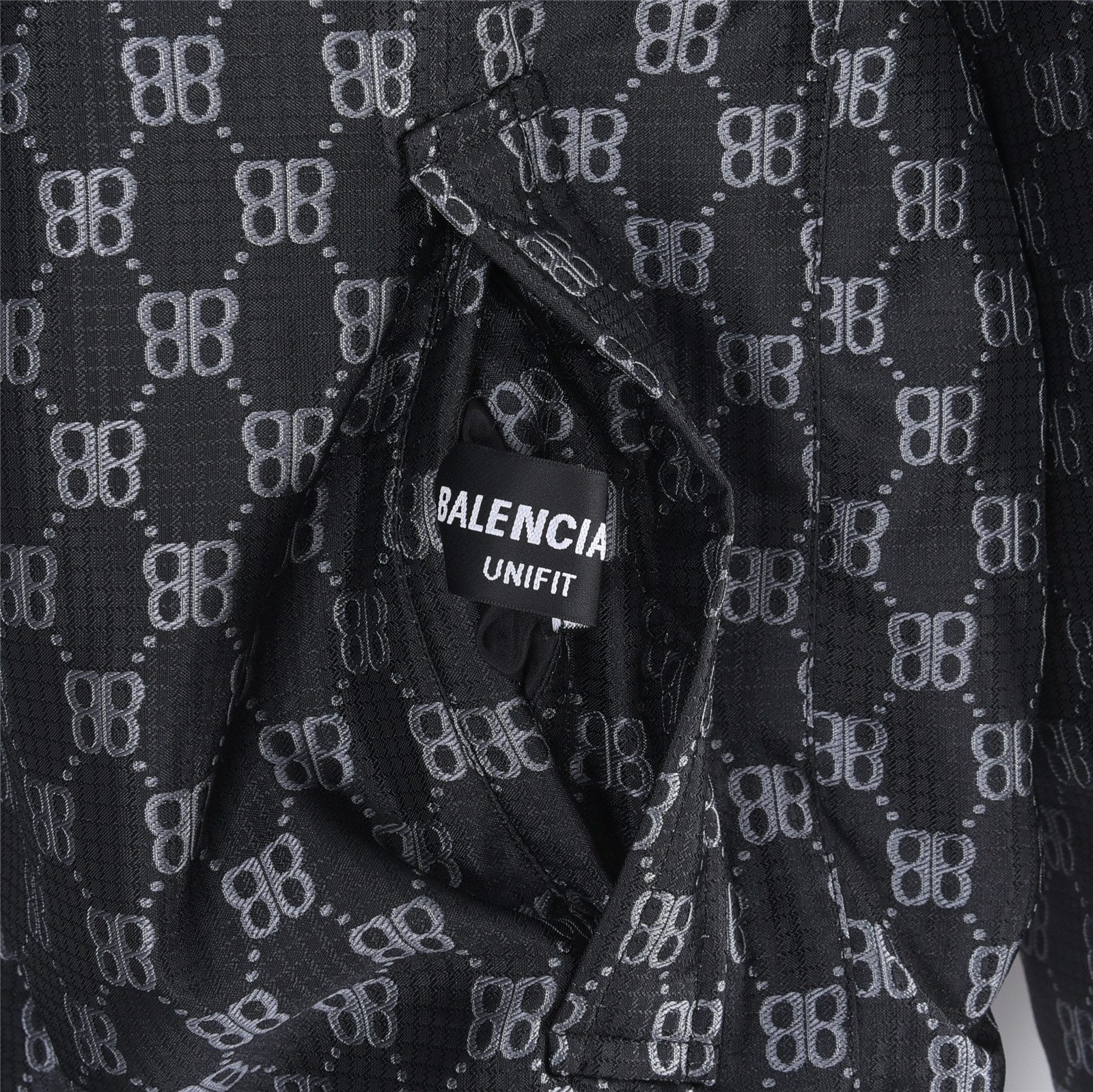 Balenciaga Double B Monogram 3M Embroidered Reversible Hooded Jacket