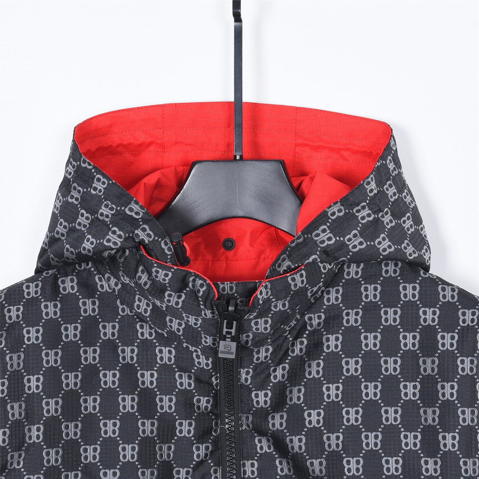 Balenciaga Double B Monogram 3M Embroidered Reversible Hooded Jacket