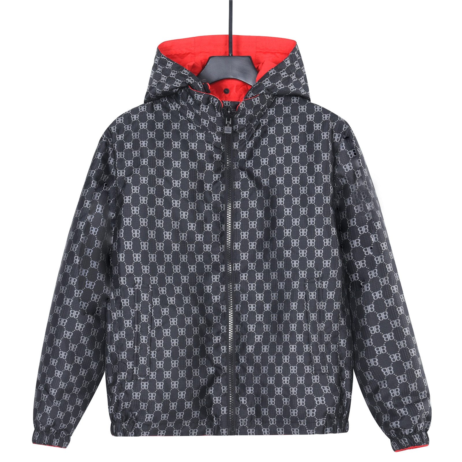 Balenciaga Double B Monogram 3M Embroidered Reversible Hooded Jacket