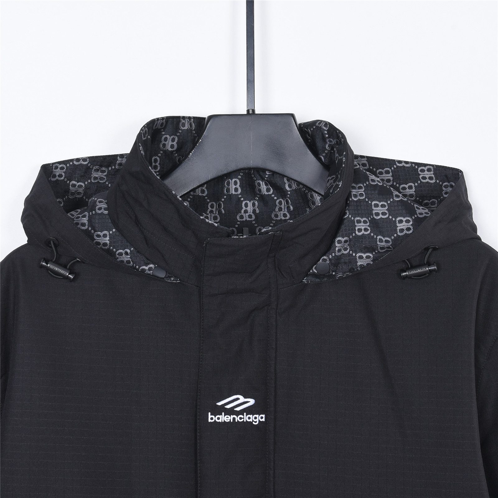 Balenciaga Double B Monogram 3M Embroidered Reversible Hooded Jacket