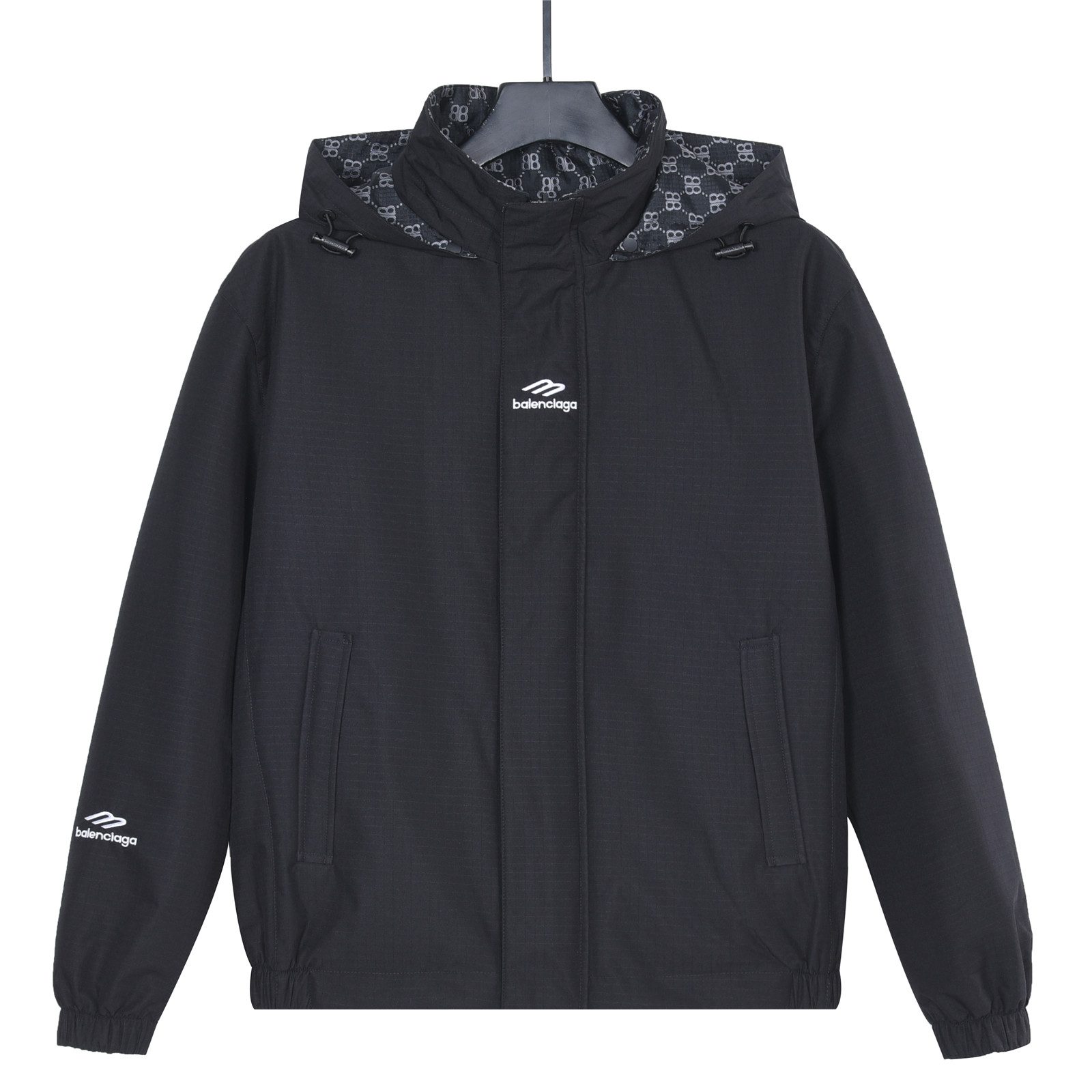 Balenciaga Double B Monogram 3M Embroidered Reversible Hooded Jacket