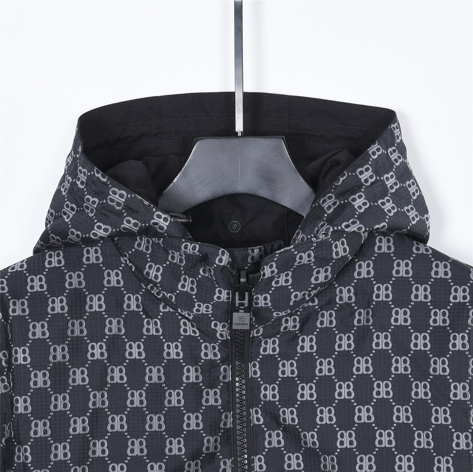 Balenciaga Double B Monogram 3M Embroidered Reversible Hooded Jacket