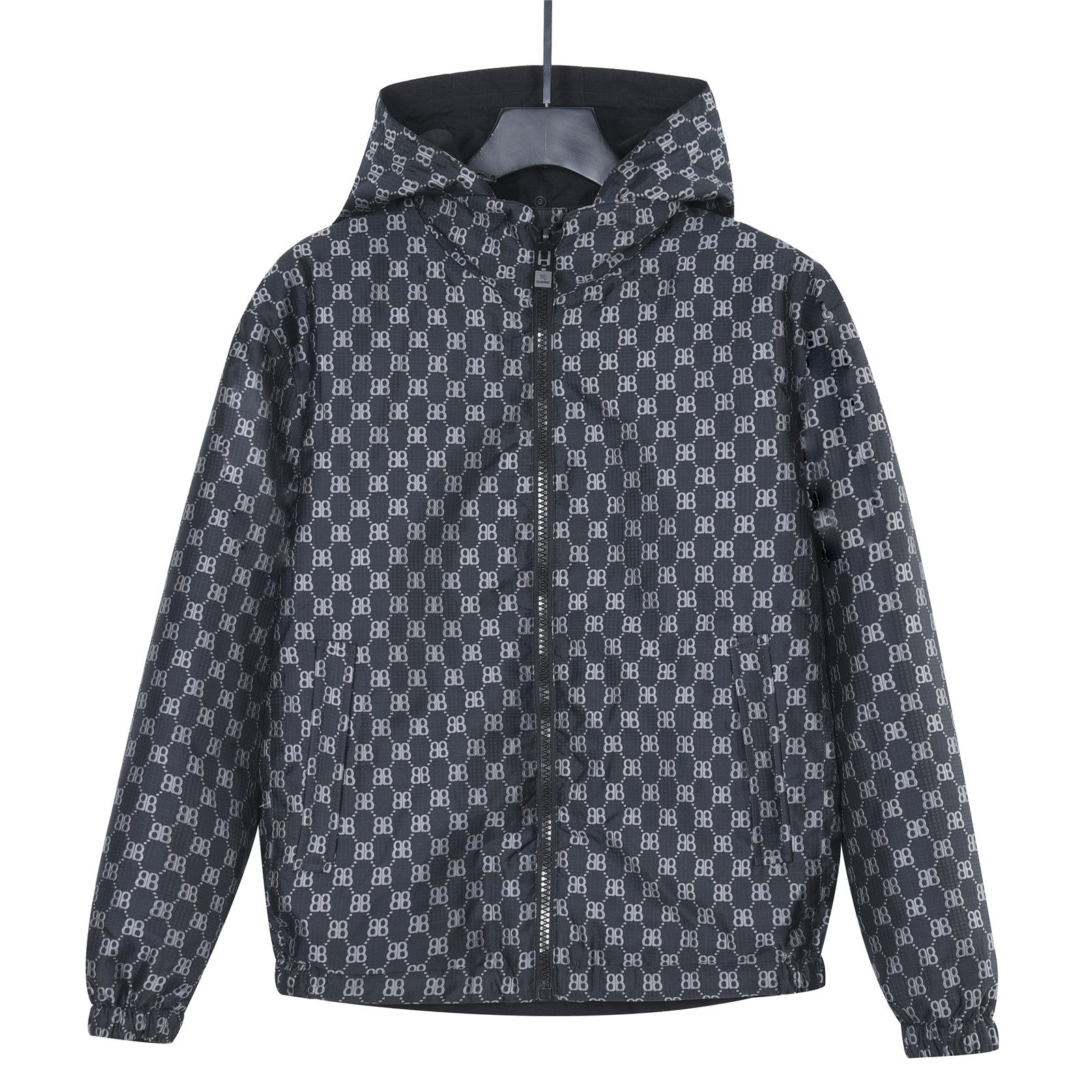 Balenciaga Double B Monogram 3M Embroidered Reversible Hooded Jacket