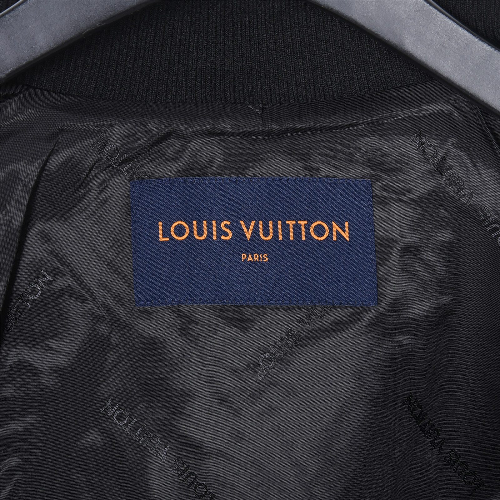 Louis Vuitton Oversized Logo Jacquard Stand Collar Knit Jacket