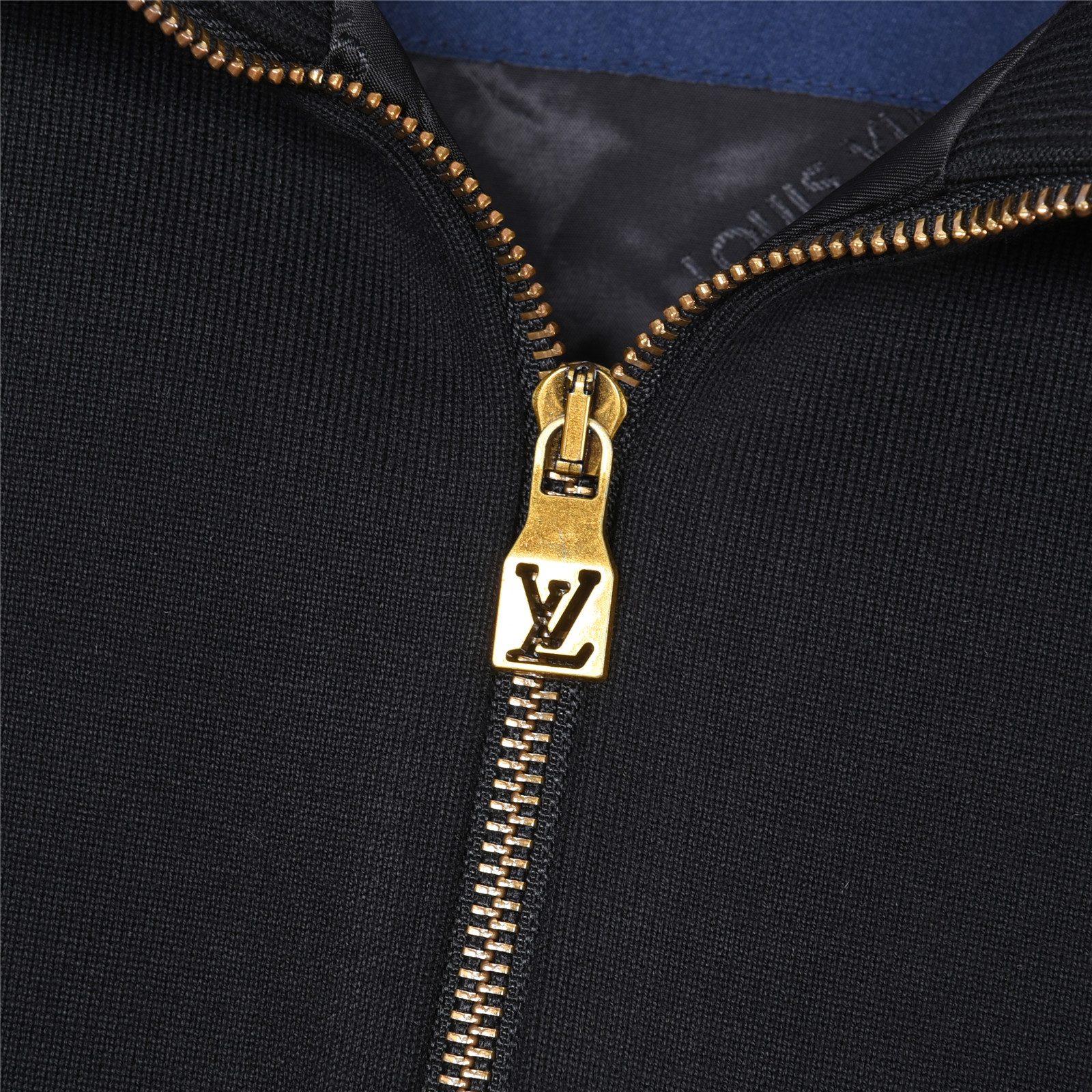 Louis Vuitton Oversized Logo Jacquard Stand Collar Knit Jacket