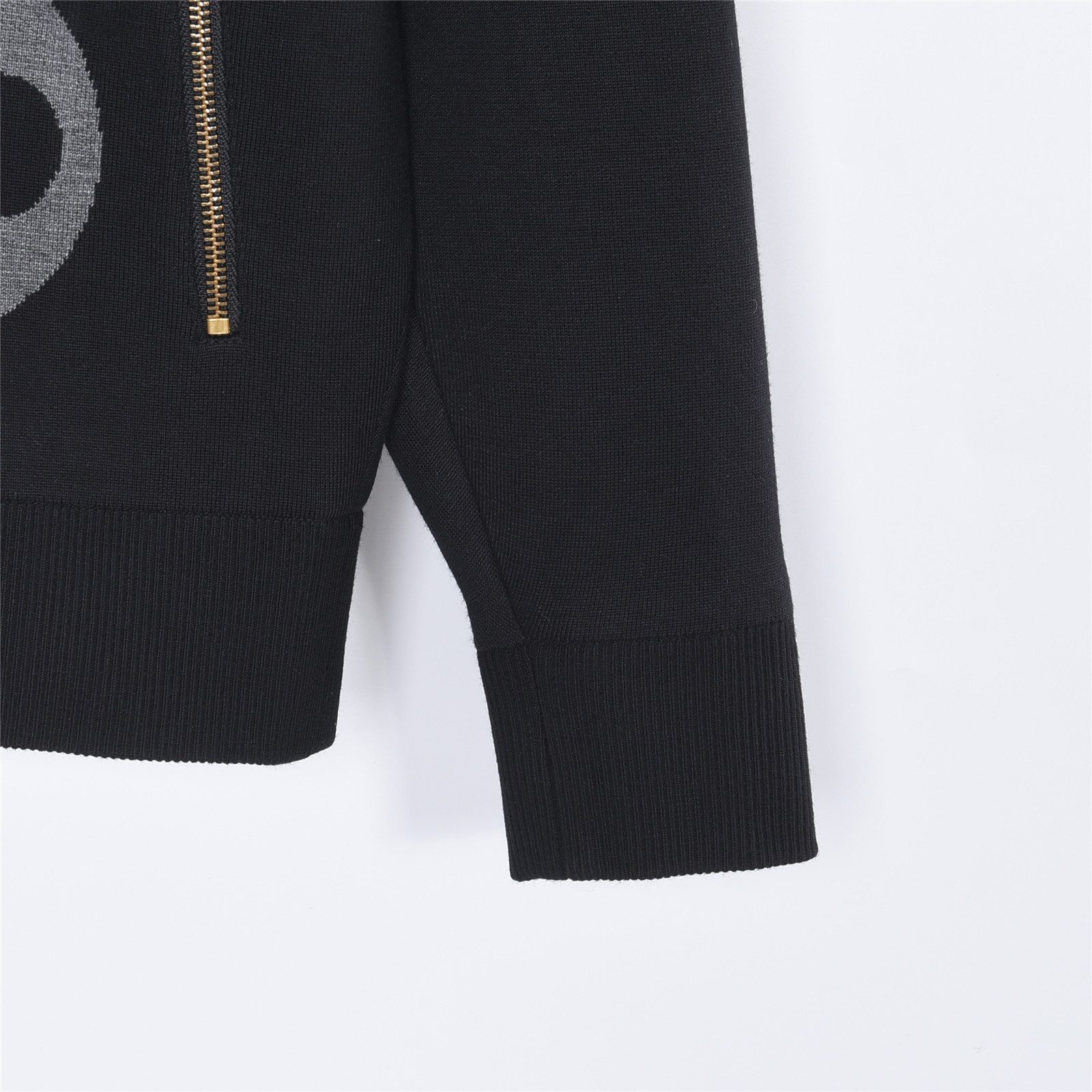 Louis Vuitton Oversized Logo Jacquard Stand Collar Knit Jacket