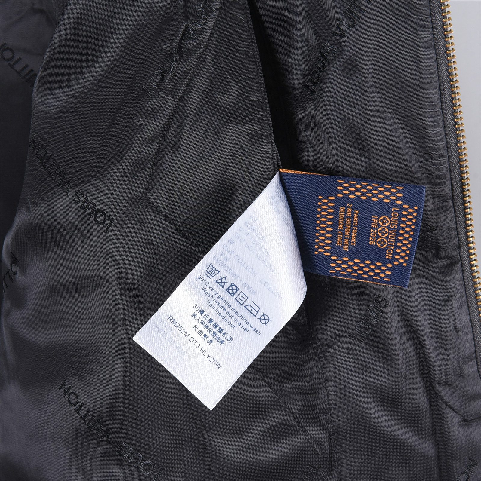 Louis Vuitton Oversized Logo Jacquard Stand Collar Knit Jacket