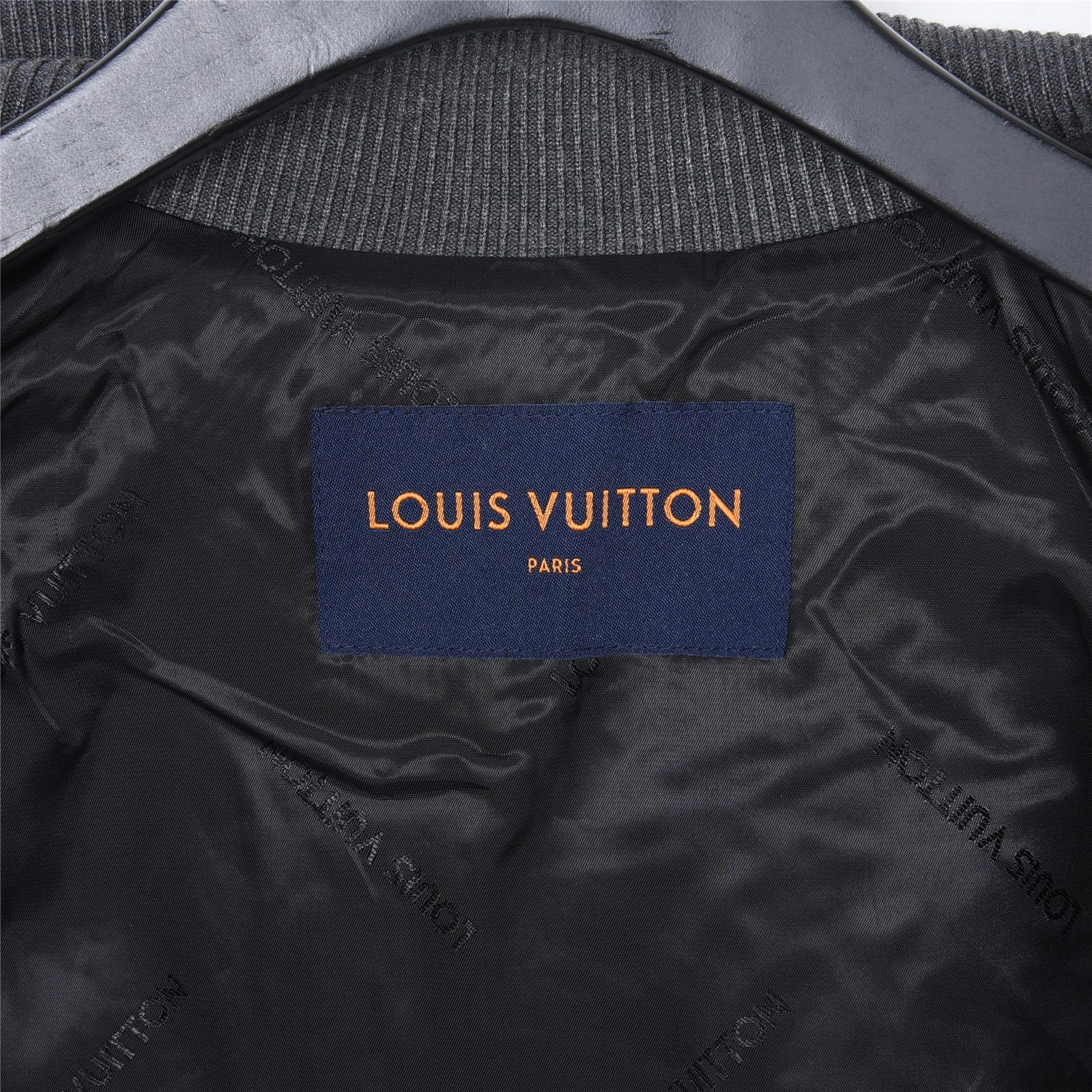Louis Vuitton Oversized Logo Jacquard Stand Collar Knit Jacket