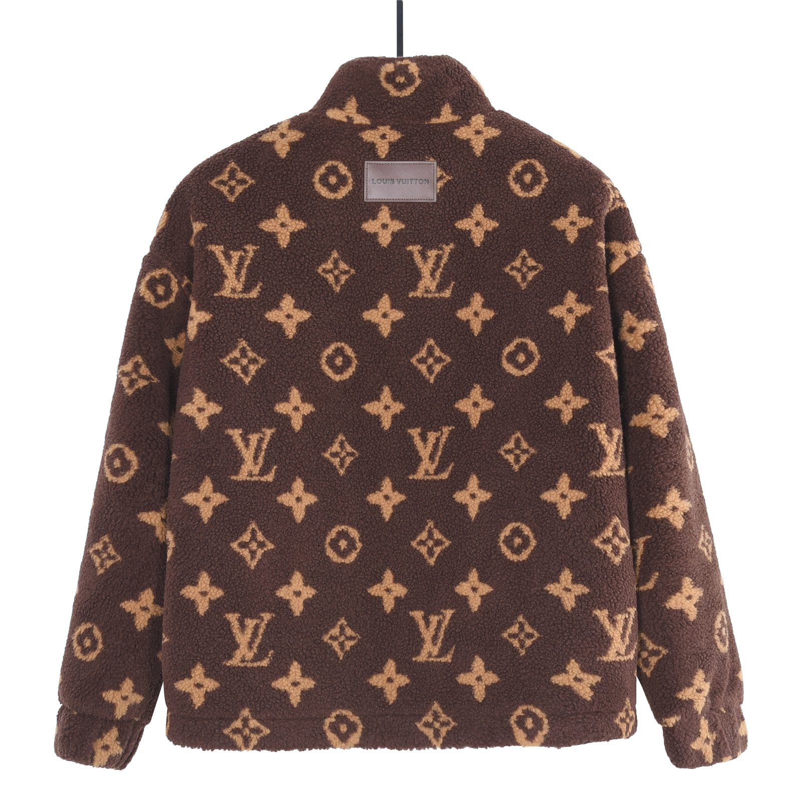 Louis Vuitton Dark Brown Monogram Teddy Fleece Stand Collar Jacket