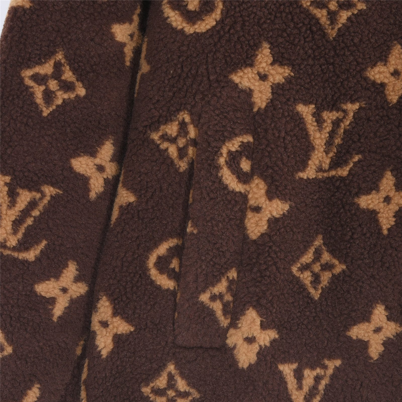 Louis Vuitton Dark Brown Monogram Teddy Fleece Stand Collar Jacket