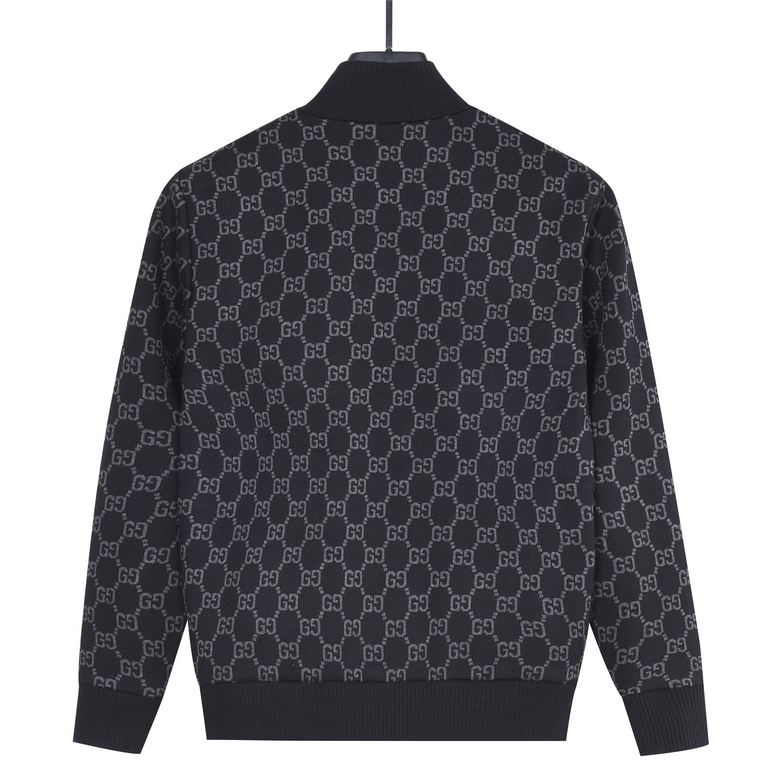 Gucci GG Monogram Jacquard Knit Baseball Collar Jacket