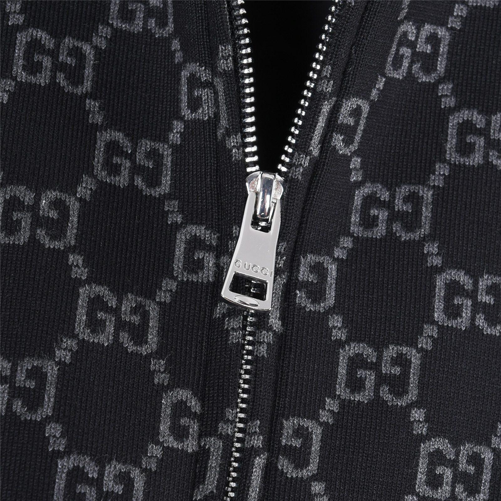 Gucci GG Monogram Jacquard Knit Baseball Collar Jacket