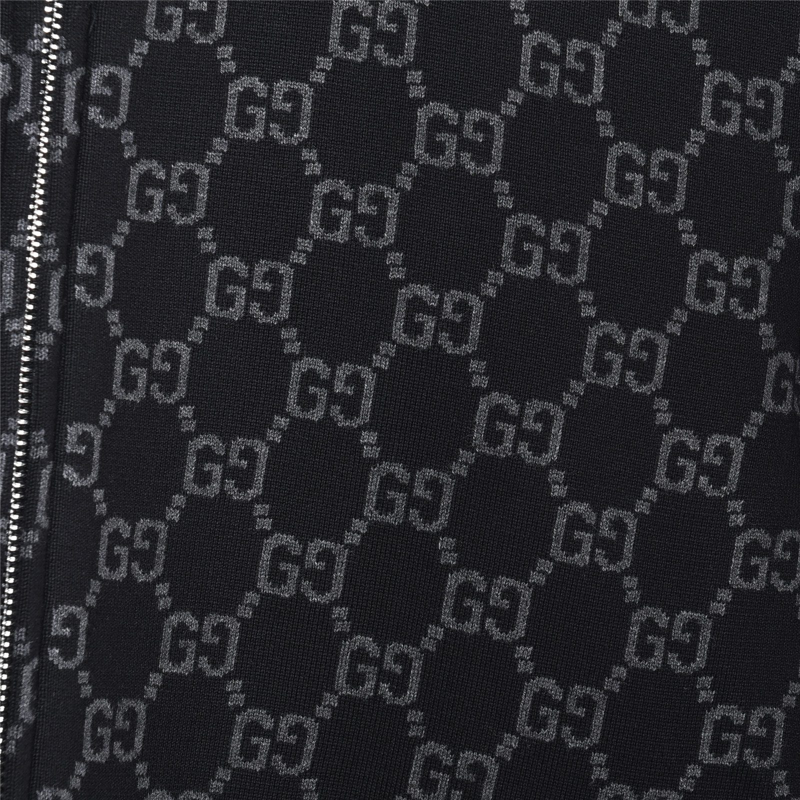 Gucci GG Monogram Jacquard Knit Baseball Collar Jacket