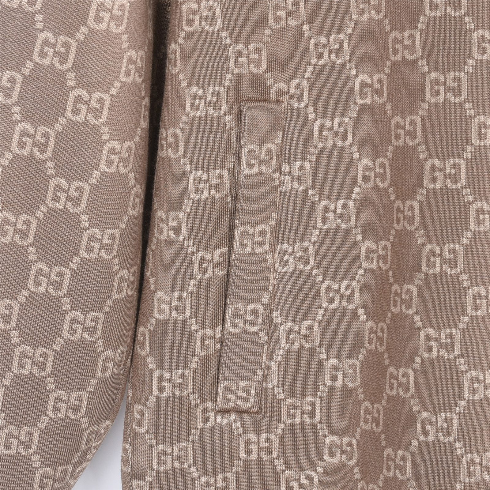 Gucci GG Monogram Jacquard Knit Baseball Collar Jacket