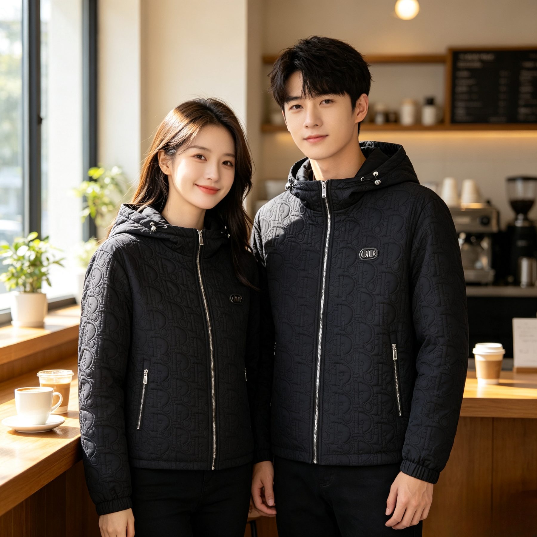 Dior Embossed Quilted CD Hooded Zip Jacket