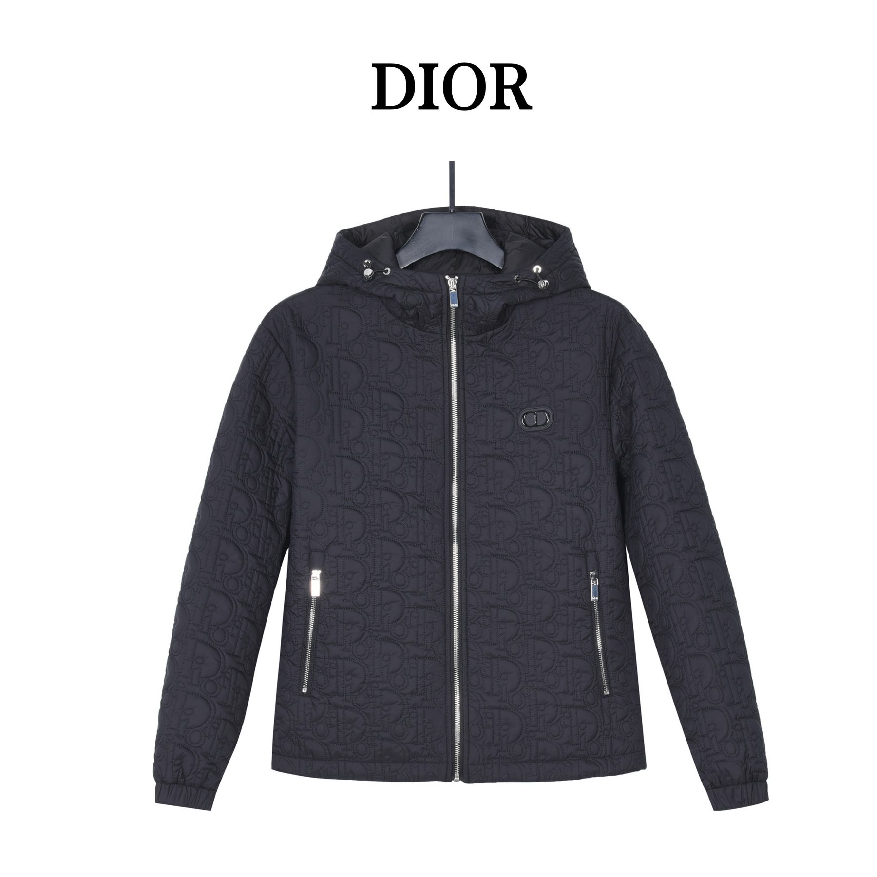 Dior Embossed Quilted CD Hooded Zip Jacket