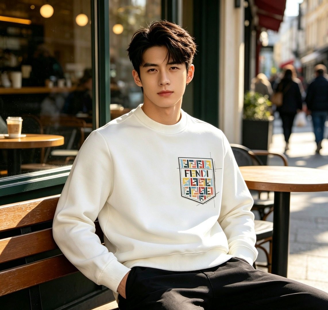 Fendi Colorful FF Faux Pocket Print Crewneck Sweatshirt