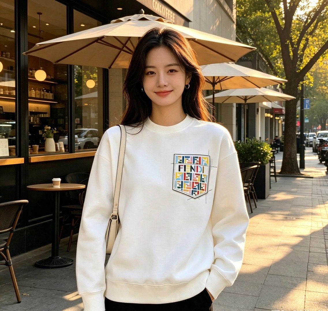 Fendi Colorful FF Faux Pocket Print Crewneck Sweatshirt