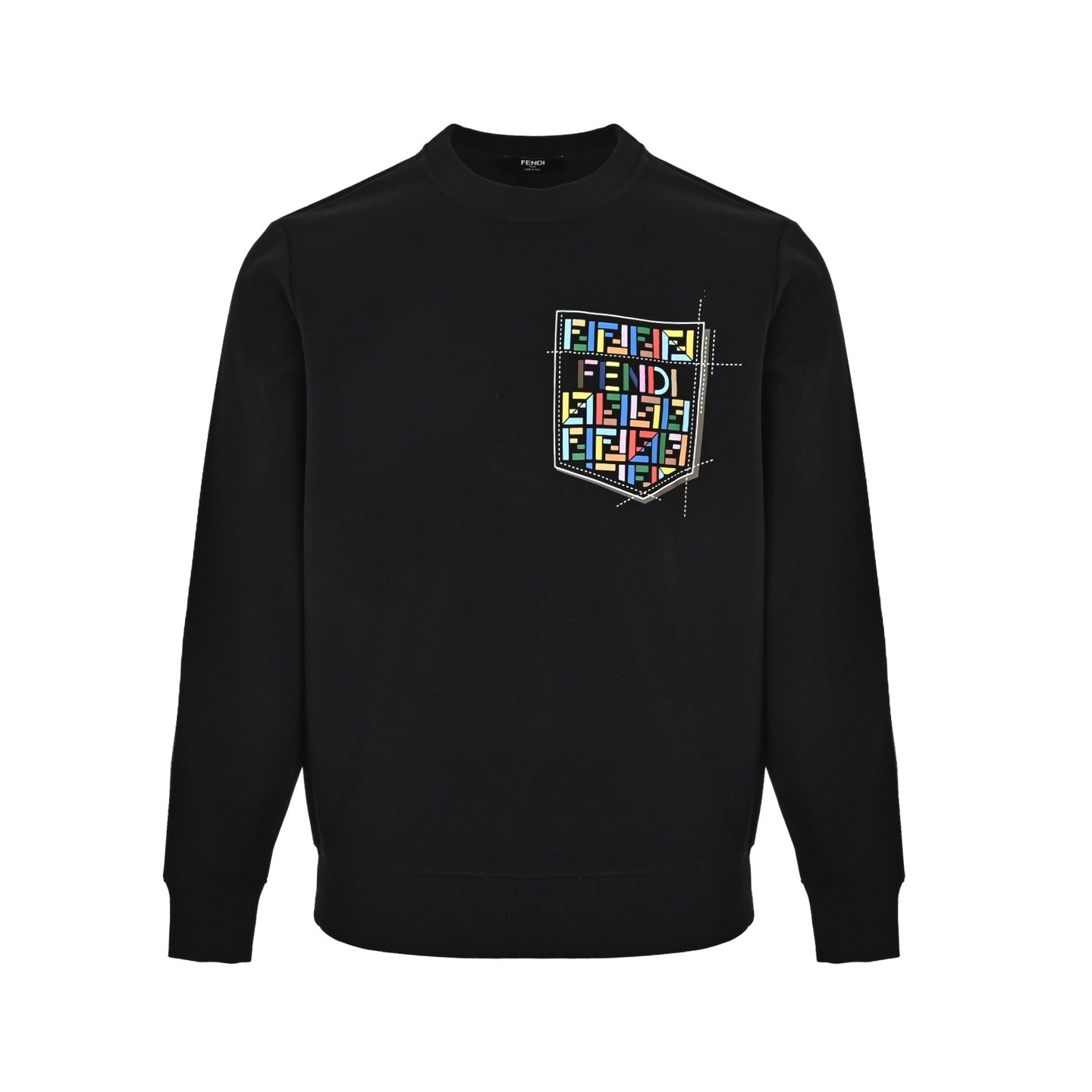 Fendi Colorful FF Faux Pocket Print Crewneck Sweatshirt