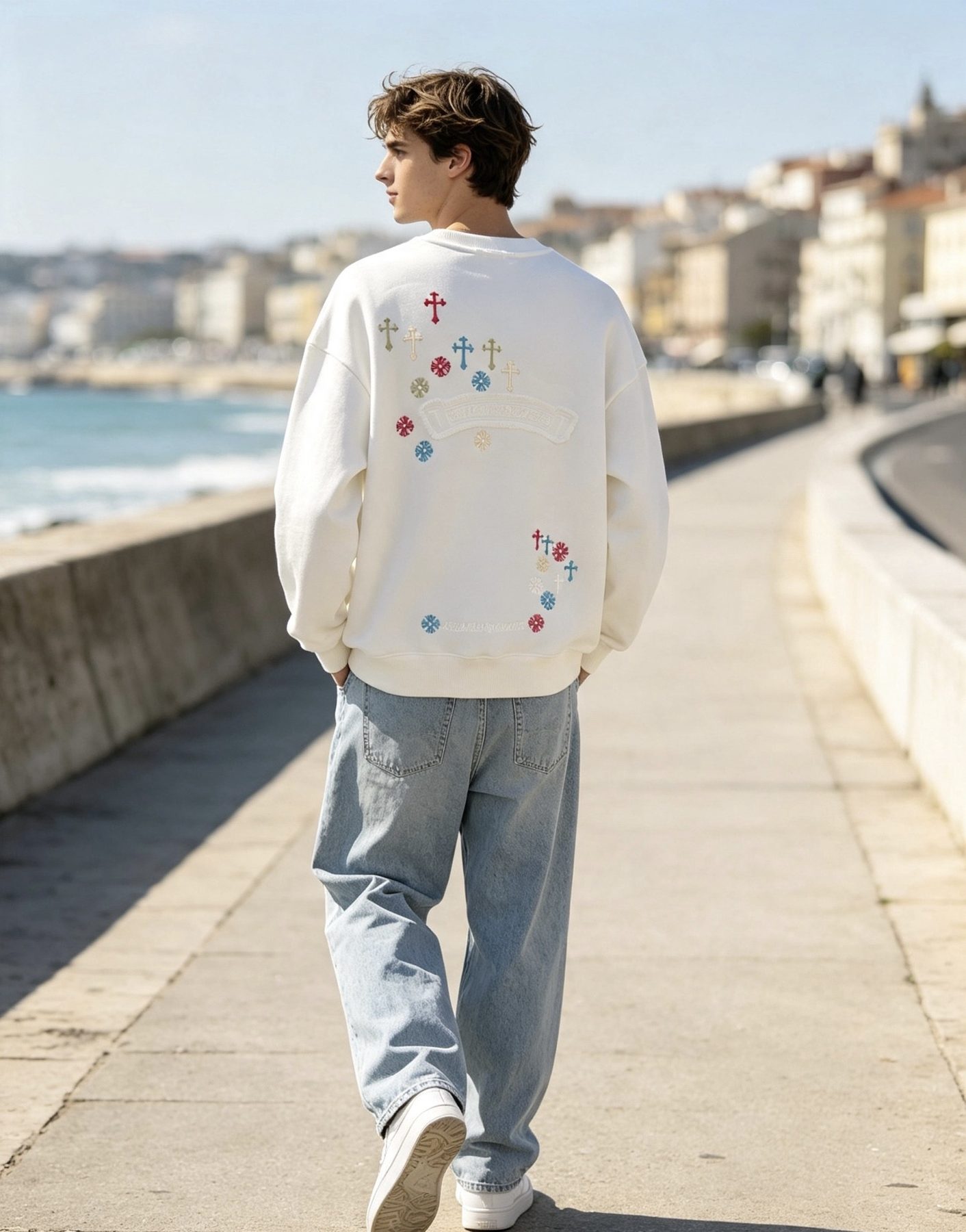 Chrome Hearts Colorful Logo Embroidered Crewneck Sweatshirt