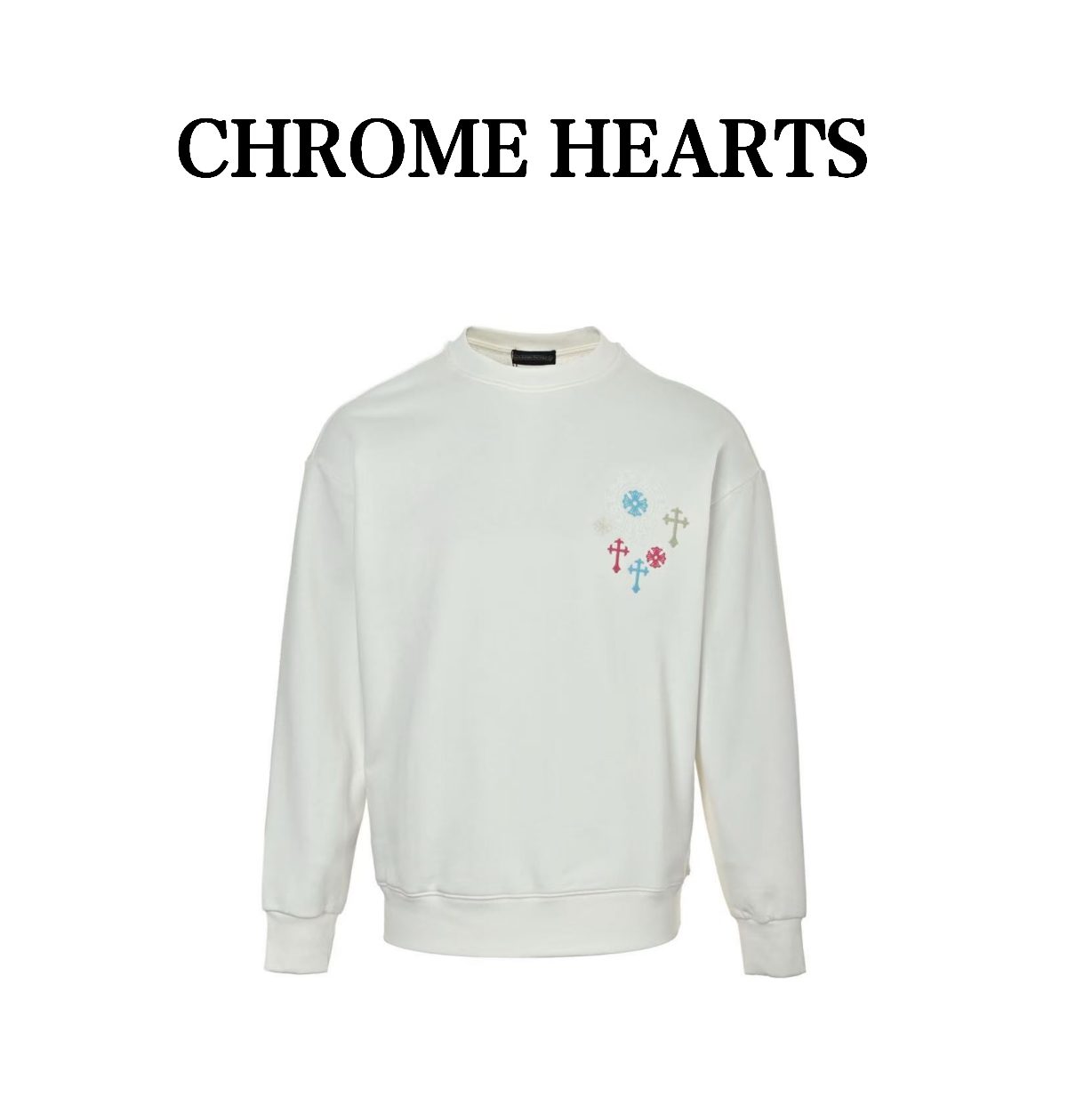 Chrome Hearts Colorful Logo Embroidered Crewneck Sweatshirt