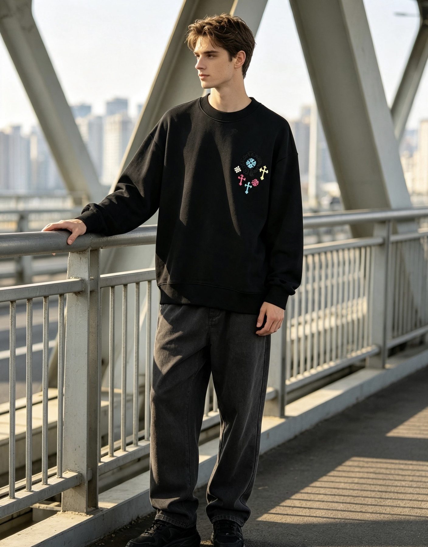 Chrome Hearts Colorful Logo Embroidered Crewneck Sweatshirt