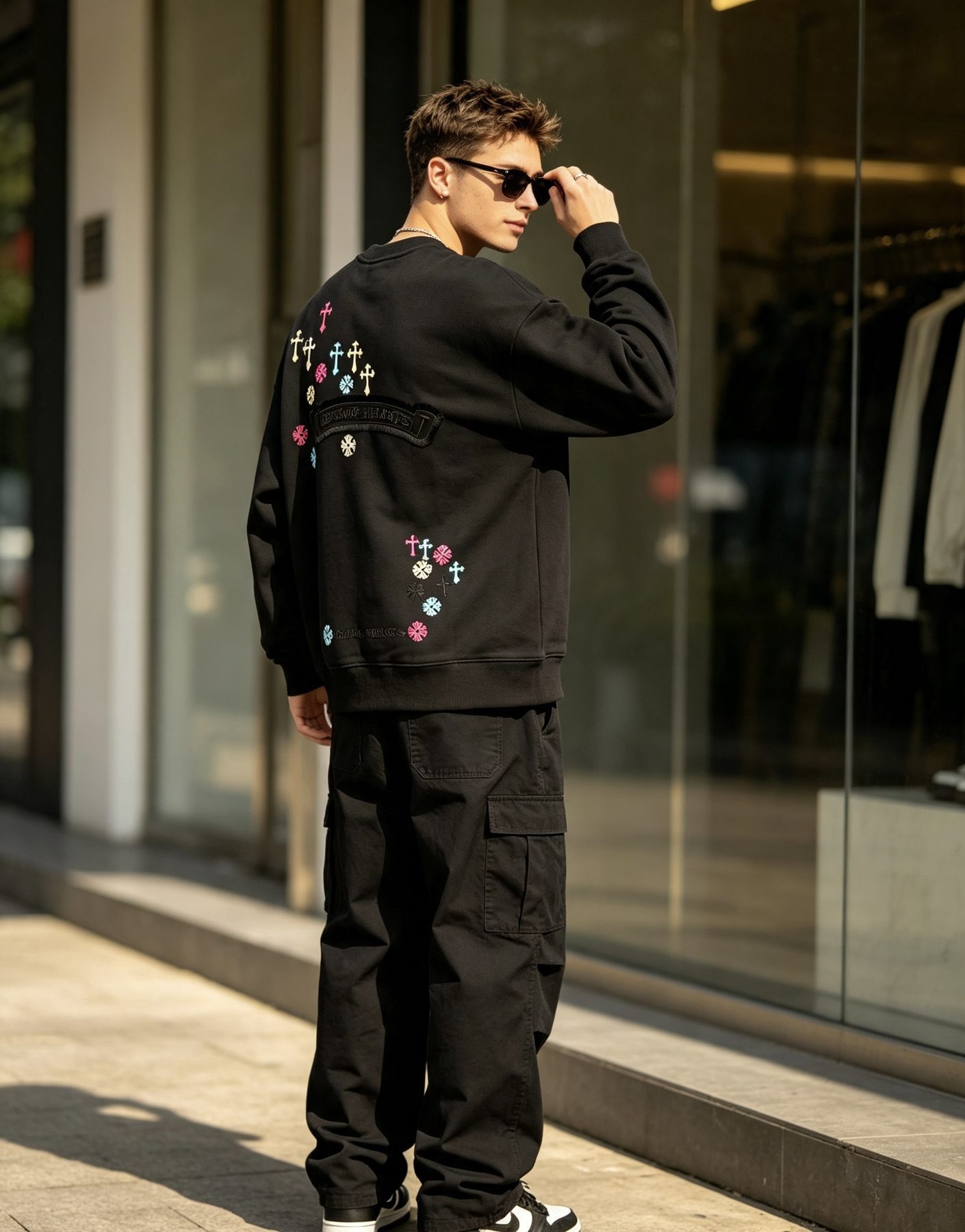 Chrome Hearts Colorful Logo Embroidered Crewneck Sweatshirt