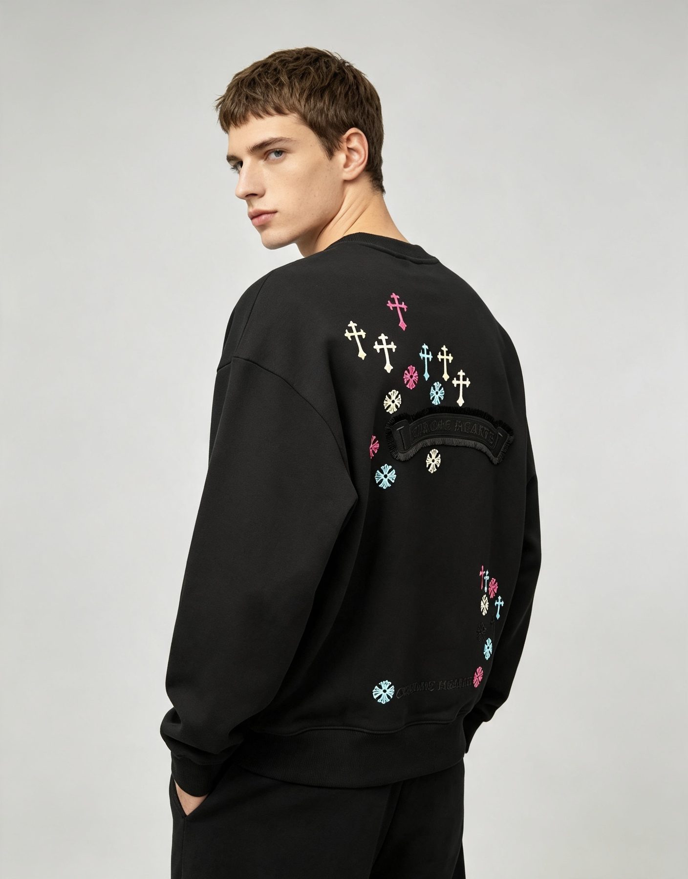 Chrome Hearts Colorful Logo Embroidered Crewneck Sweatshirt