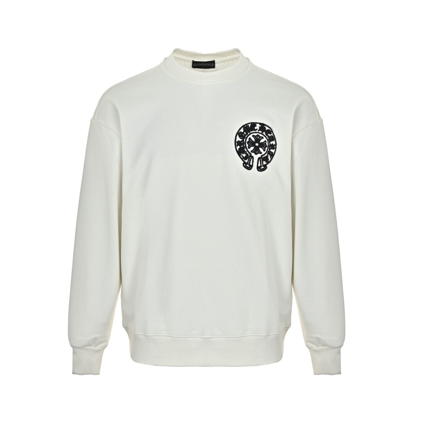 Chrome Hearts Horseshoe Scroll Embroidered Crewneck Sweatshirt